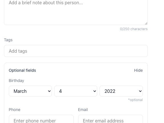 Feature: Birthday Field Redesign